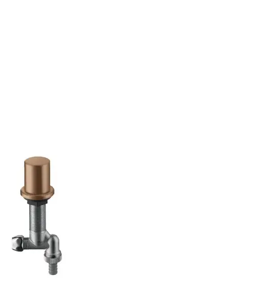 Küchen-Geräteabsperrventil aus Metall mit einer bronzehaften Oberfläche, verchromter Verbindung und seitlichem Anschluss, hergestellt von Hansgrohe.